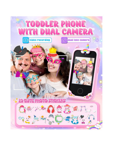 Teléfono Inteligente Rosa para Niños Gothwick S5 con Cámara