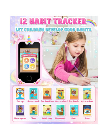 Teléfono Inteligente Rosa para Niños Gothwick S5 con Cámara