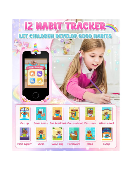 Teléfono Inteligente Rosa para Niños Gothwick S5 con Cámara