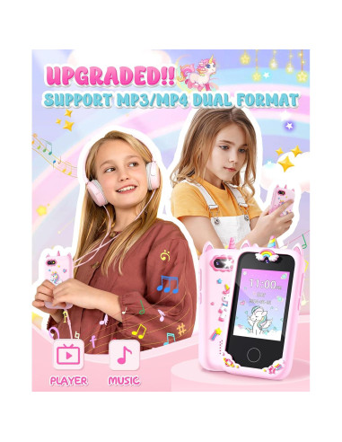 Teléfono Inteligente Rosa para Niños Gothwick S5 con Cámara