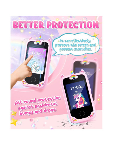 Teléfono Inteligente Rosa para Niños Gothwick S5 con Cámara