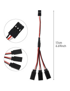 Cable Extensión Servo 6Pcs DiGiYes Macho a 3 Hembra 15cm 2