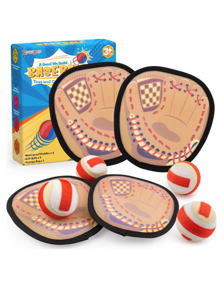 Juego de Lanzar y Atrapar Qrooper 4 Palas 4 Pelotas