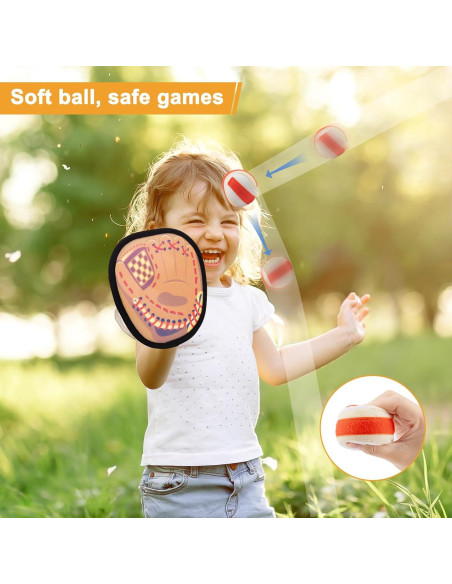 Juego de Lanzar y Atrapar Qrooper 4 Palas 4 Pelotas