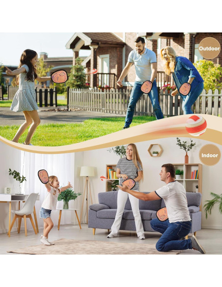 Juego de Lanzar y Atrapar Qrooper 4 Palas 4 Pelotas