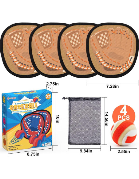 Juego de Lanzar y Atrapar Qrooper 4 Palas 4 Pelotas