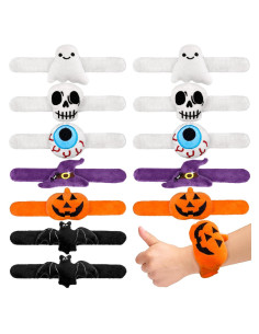 12 Pulseras de Golpe de Peluche Halloween XIPEGPA 6 Estilos