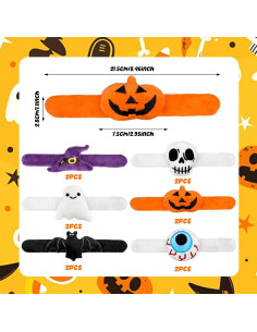 12 Pulseras de Golpe de Peluche Halloween XIPEGPA 6 Estilos 2