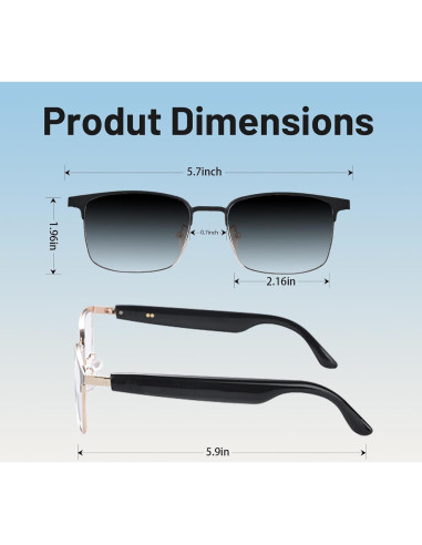 Gafas Inteligentes QJF-GS06 Fotocromáticas Bluetooth Unisex