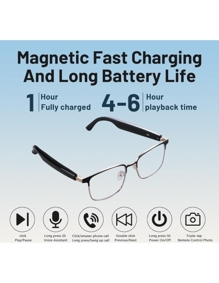 Gafas Inteligentes QJF-GS06 Fotocromáticas Bluetooth Unisex