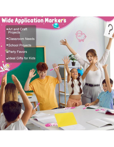 Marcadores Lavables Janlaugh 60 Pcs Punta Cónica Rosados