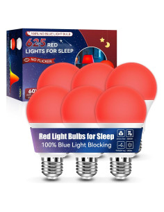 Bombillas LED rojas Neporal 9W 625nm para dormir - Paquete de 6