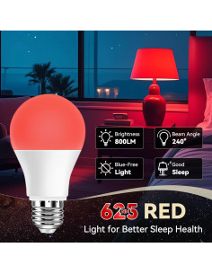Bombillas LED rojas Neporal 9W 625nm para dormir - Paquete de 6 2