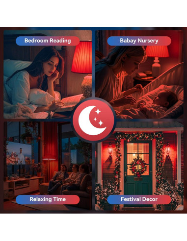 Bombillas LED rojas Neporal 9W 625nm para dormir - Paquete de 6