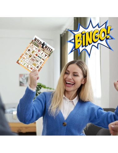 Juego de Bingo Viejo Oeste Tranfvging 24 Tarjetas y Fichas