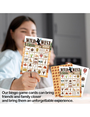 Juego de Bingo Viejo Oeste Tranfvging 24 Tarjetas y Fichas