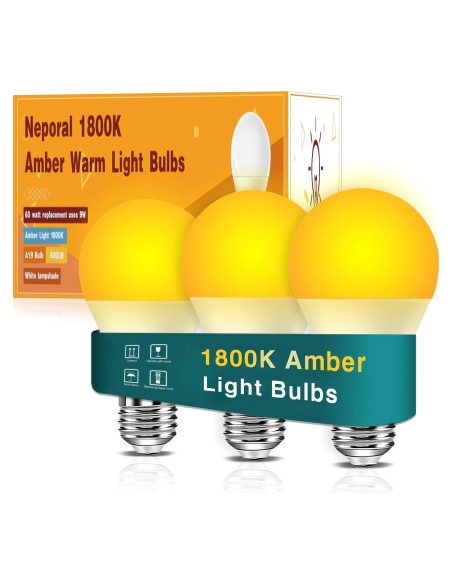 Bombillas LED Ámbar Neporal 9W, luz cálida 800 lúmenes