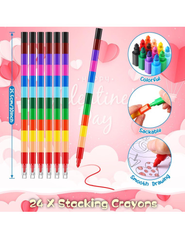 BenLouis 24 Libros de Colorear Mini San Valentín con Crayones