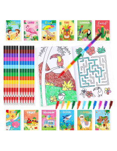 BenLouis Mini Libros para Colorear Verano + 24 Crayones