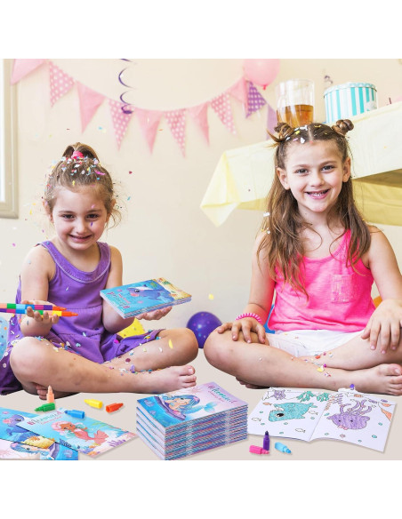 BenLouis 24 Libros de Colorear Sirena + 24 Crayones