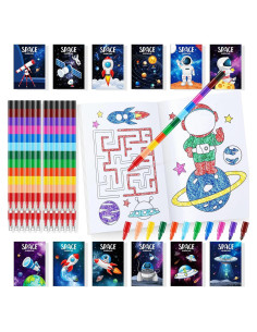 BenLouis 24 Libros de Colorear Espacio + 24 Crayones