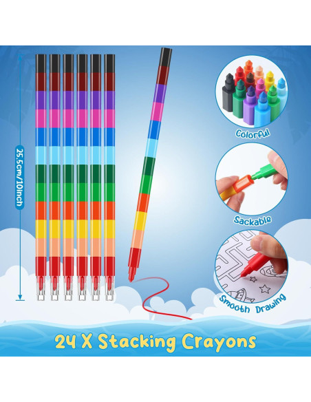 BenLouis 24 Libros de Colorear Espacio + 24 Crayones