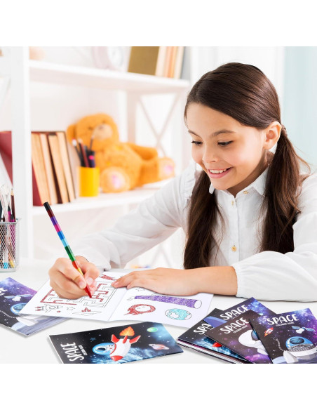 BenLouis 24 Libros de Colorear Espacio + 24 Crayones