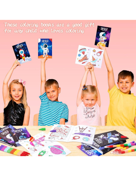 BenLouis 24 Libros de Colorear Espacio + 24 Crayones