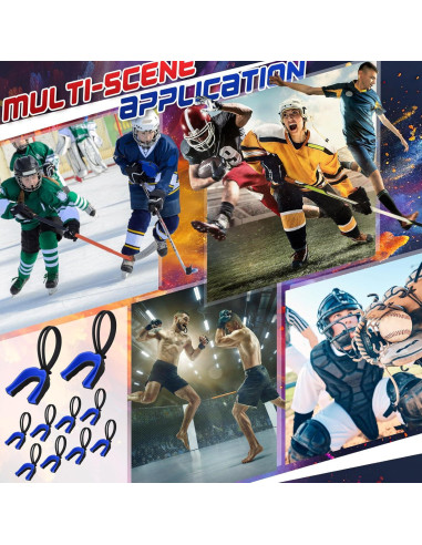 Protector Bucal Deportivo Seematn 10 Piezas Negro Azul