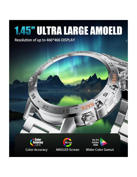 Reloj Inteligente Militar SUNKTA FV10-B 1.45'' AMOLED 100 Modos