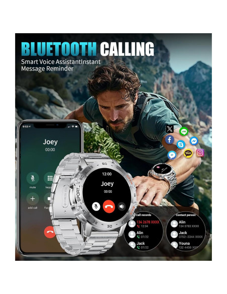 Reloj Inteligente Militar SUNKTA FV10-B 1.45'' AMOLED 100 Modos