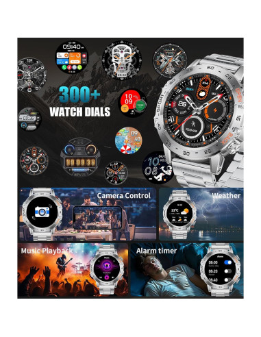 Reloj Inteligente Militar SUNKTA FV10-B 1.45'' AMOLED 100 Modos
