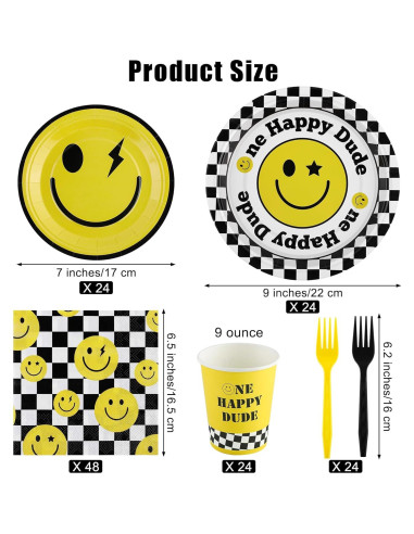 Juego de Vajilla 144 Piezas Kochorie Fiesta Carita Sonriente