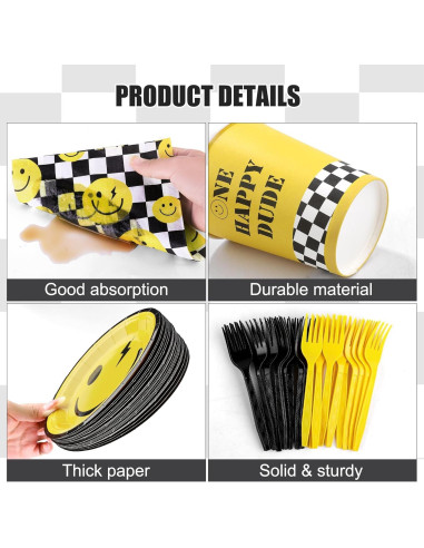 Juego de Vajilla 144 Piezas Kochorie Fiesta Carita Sonriente