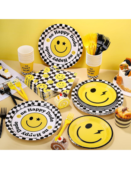 Juego de Vajilla 144 Piezas Kochorie Fiesta Carita Sonriente