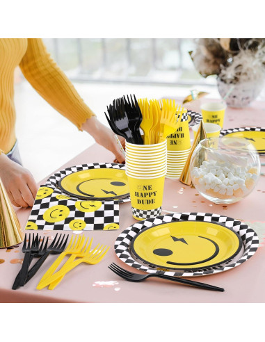 Juego de Vajilla 144 Piezas Kochorie Fiesta Carita Sonriente