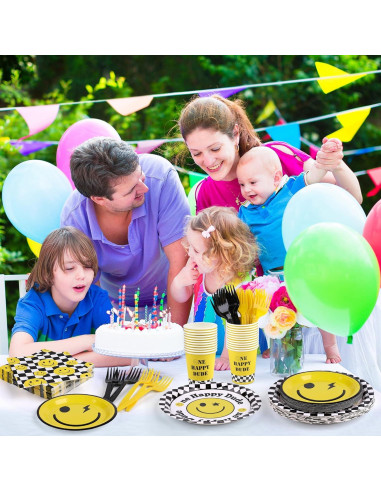 Juego de Vajilla 144 Piezas Kochorie Fiesta Carita Sonriente