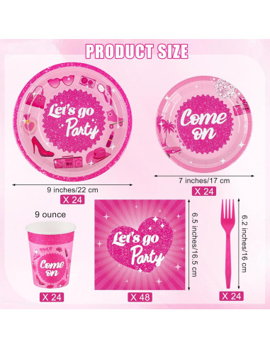 Juego de Vajilla Rosa Fuerte 144 Piezas Kochorie para 24