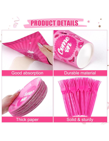 Juego de Vajilla Rosa Fuerte 144 Piezas Kochorie para 24