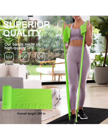 Banda de Resistencia Lianjindun Verde Medio 0.35mm 152cm