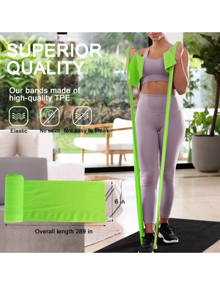 Banda de Resistencia Lianjindun Verde Medio 0.35mm 152cm