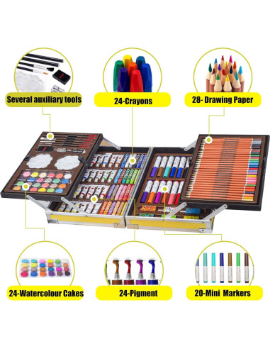 Set de Arte KINSPORY 139 Piezas Dibujo y Pintura Deluxe