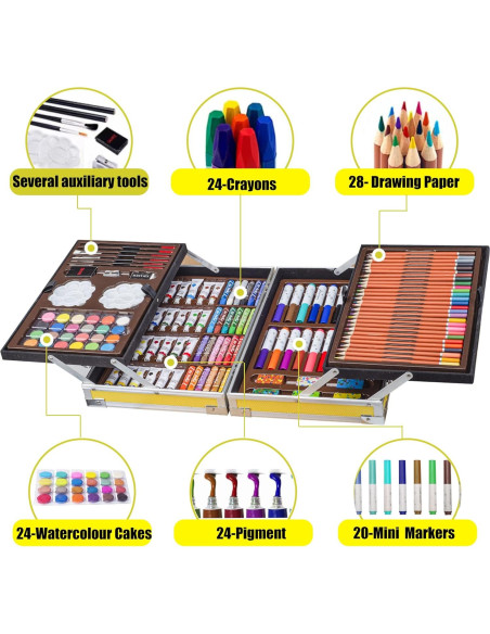 Set de Arte KINSPORY 139 Piezas Dibujo y Pintura Deluxe