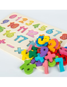 Rompecabezas de Madera Attmu 2 en 1 Alfabeto y Números 2