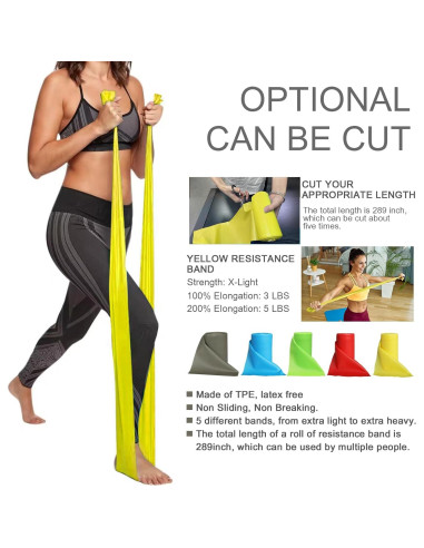 Banda de Resistencia Lianjindun Amarilla X-Ligera 0.25mm