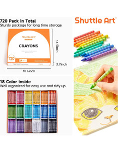 Crayones Shuttle Art 720 Piezas Multicolor No Tóxicos 2