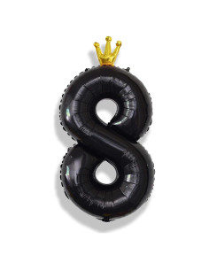 Globo de Número 8 Negro 101,6 cm de Foil para Fiesta