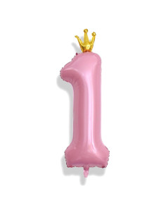 Globo de Número 1 Rosa Pastel 101,6 cm para Fiestas