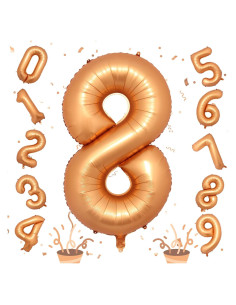 Globo de Número 8 Naranja Isndare 101,6 cm para Fiestas