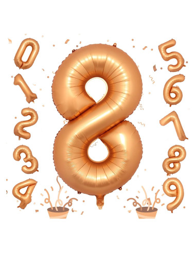 Globo de Número 8 Naranja Isndare 101,6 cm para Fiestas